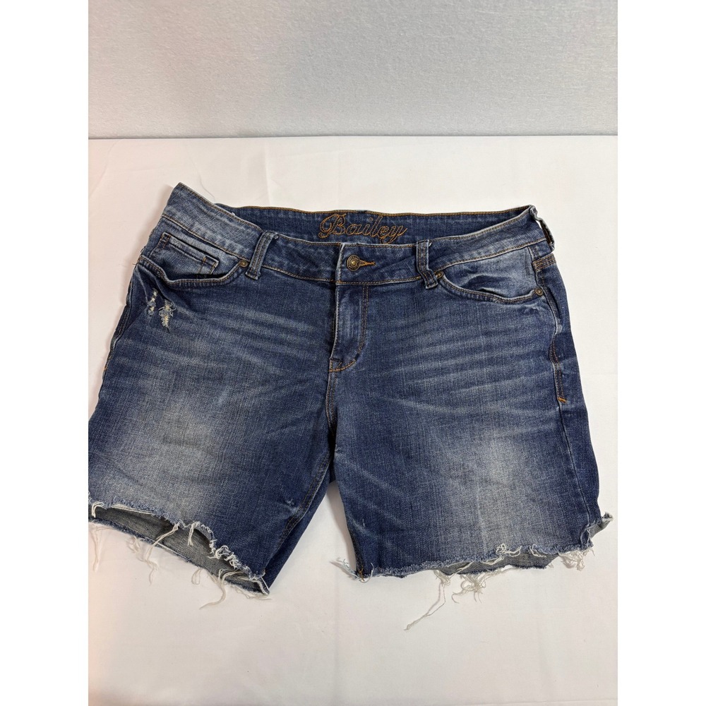 dELiA*s Bailey Denim Shorts Medium Wash Distressed Raw Hem Cutoff Size 11/12S